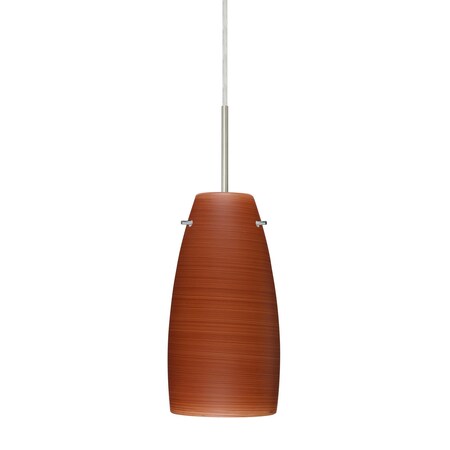 Besa Lighting Tao 10 Cord Pendant, Cherry, Satin Nickel Finish, 1x100W Incandescent 1JT-1512CH-SN